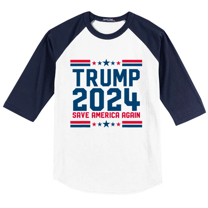 Trump 2024 Save America Again Pro Trump Trump Election Baseball Sleeve Shirt