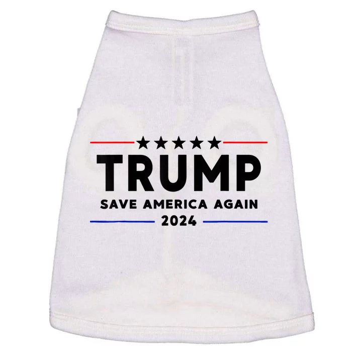 Trump 2024 Save America Again Vote Trump White Doggie Tank