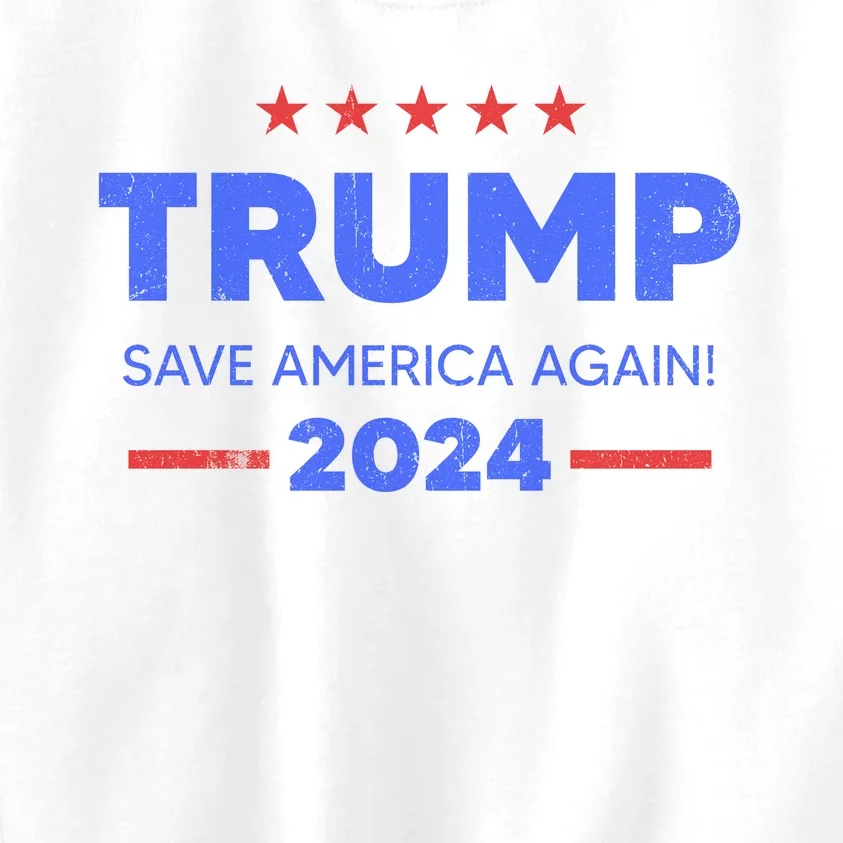 Trump 2024 Save America Again Kids Sweatshirt