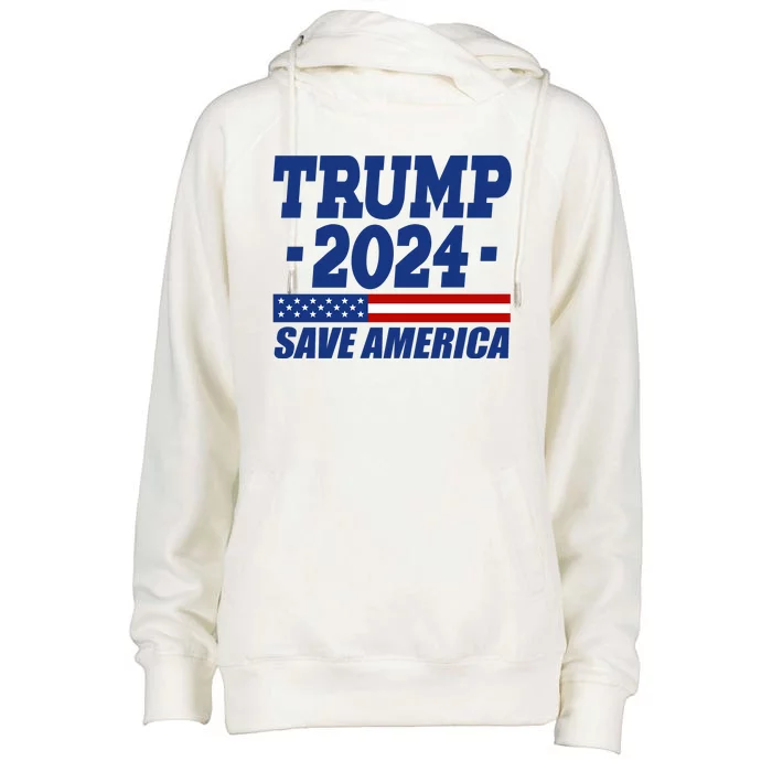 Trump 2024 Save America Womens Funnel Neck Pullover Hood