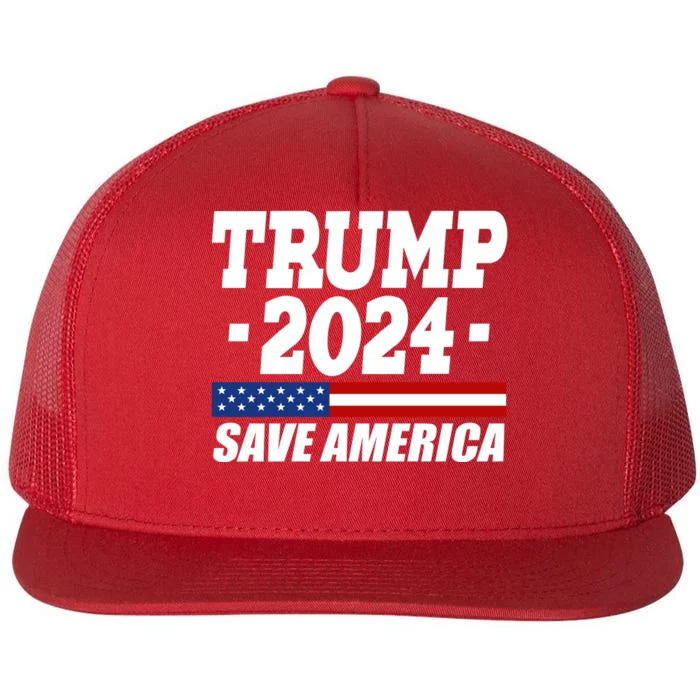 Trump 2024 Save America Flat Bill Trucker Hat