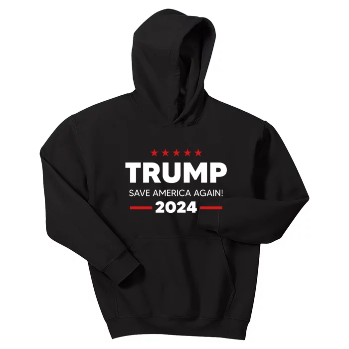 Trump 2024 Save America Again Kids Hoodie