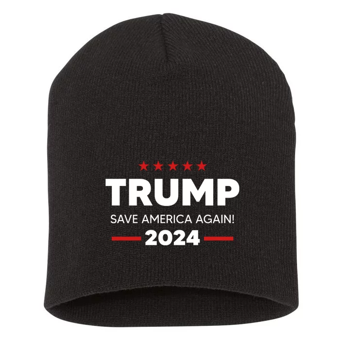 Trump 2024 Save America Again Short Acrylic Beanie