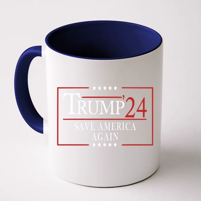 Trump 2024 Save America Again Trump For President Trump Maga Gift Front & Back Coffee Mug