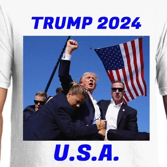 Trump 2024 Stay Strong Fist Pump Rally Secret Service Flag Pajama Set