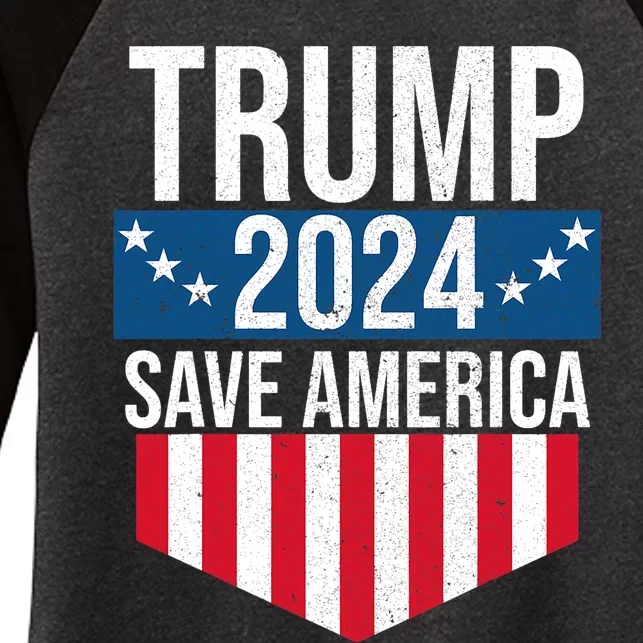 Trump 2024 Save America Donald Trump Supporters Women's Tri-Blend 3/4-Sleeve Raglan Shirt