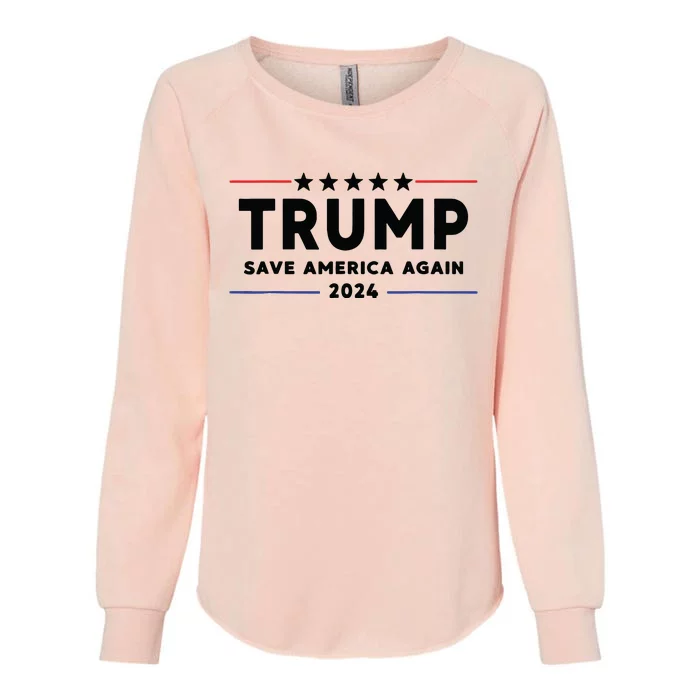 Trump 2024 Save America Again Vote Trump White Womens California Wash Sweatshirt