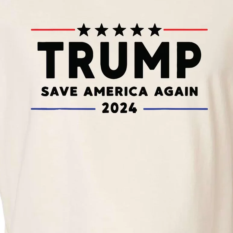 Trump 2024 Save America Again Vote Trump White Garment-Dyed Women's Muscle Tee