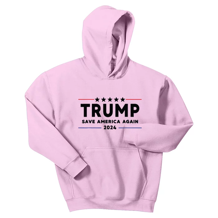 Trump 2024 Save America Again Vote Trump White Kids Hoodie