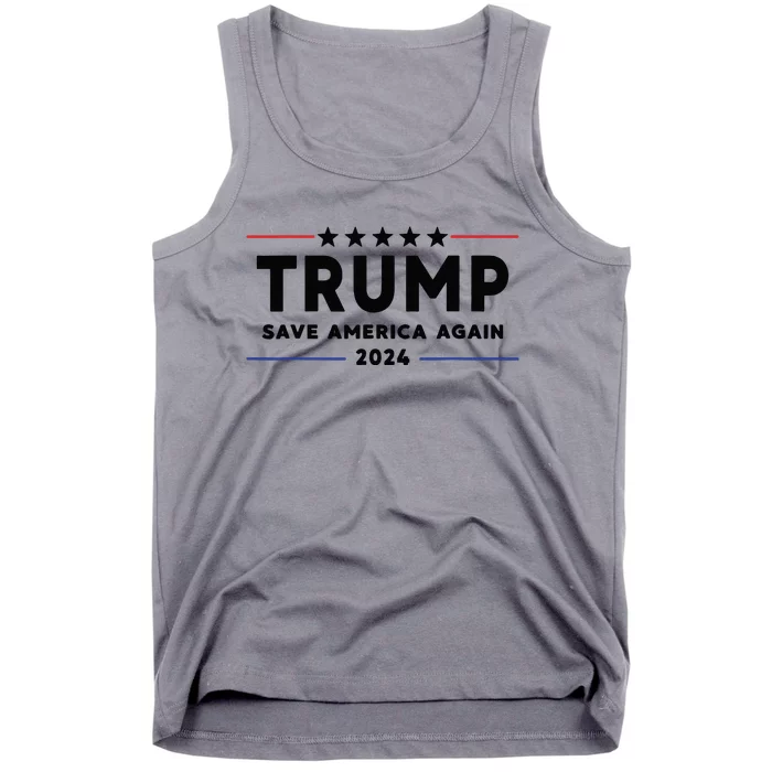 Trump 2024 Save America Again Vote Trump White Tank Top