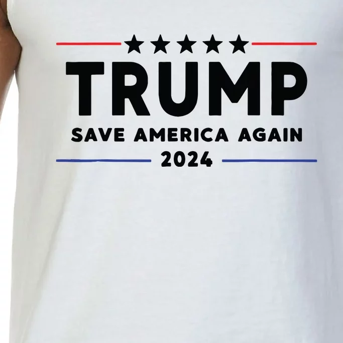 Trump 2024 Save America Again Vote Trump White Comfort Colors® Tank Top