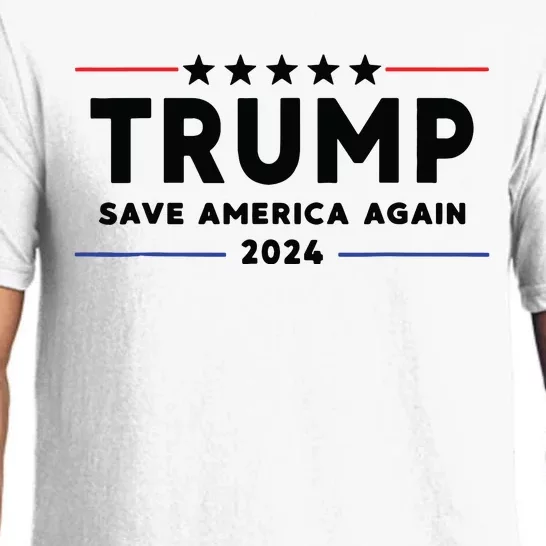 Trump 2024 Save America Again Vote Trump White Pajama Set