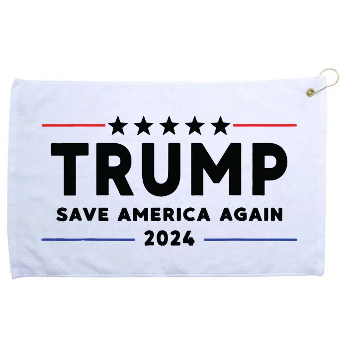 Trump 2024 Save America Again Vote Trump White Grommeted Golf Towel