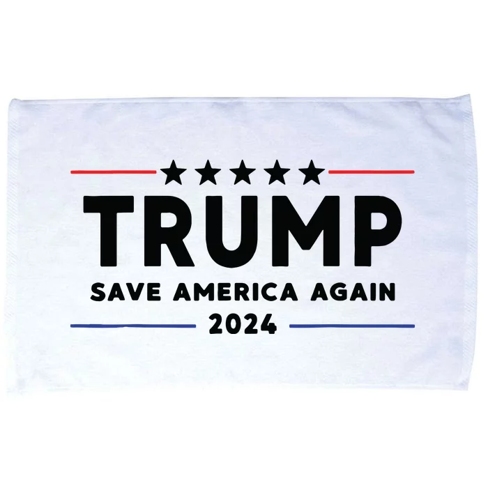 Trump 2024 Save America Again Vote Trump White Microfiber Hand Towel