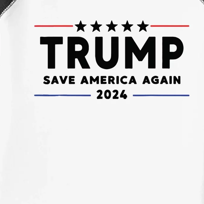 Trump 2024 Save America Again Vote Trump White Infant Baby Jersey Bodysuit