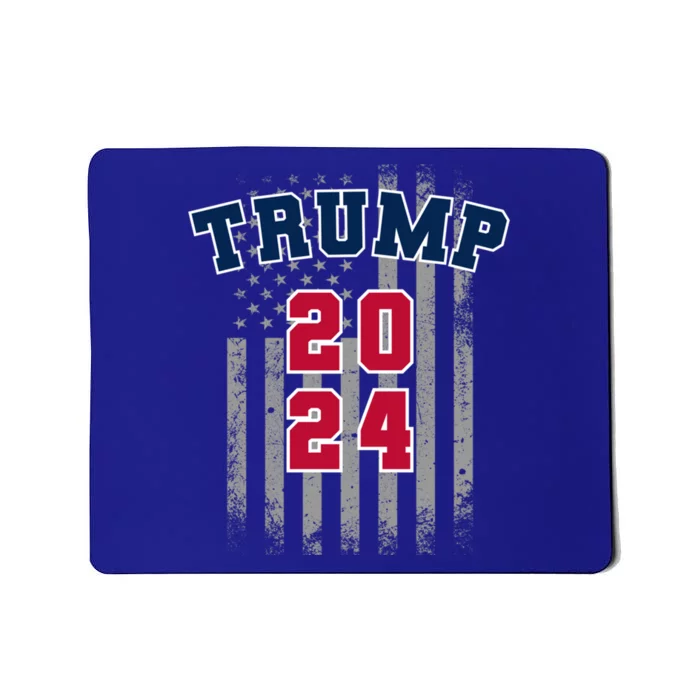 Trump 2024 Sports Font Usa Flag 4th Of July Maga Patriotic Cool Gift Mousepad