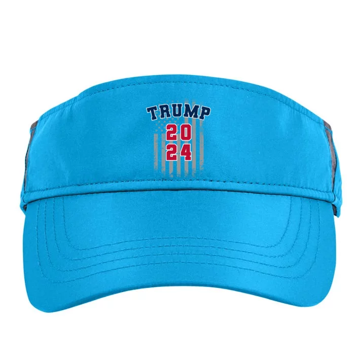 Trump 2024 Sports Font Usa Flag 4th Of July Maga Patriotic Cool Gift Adult Drive Performance Visor