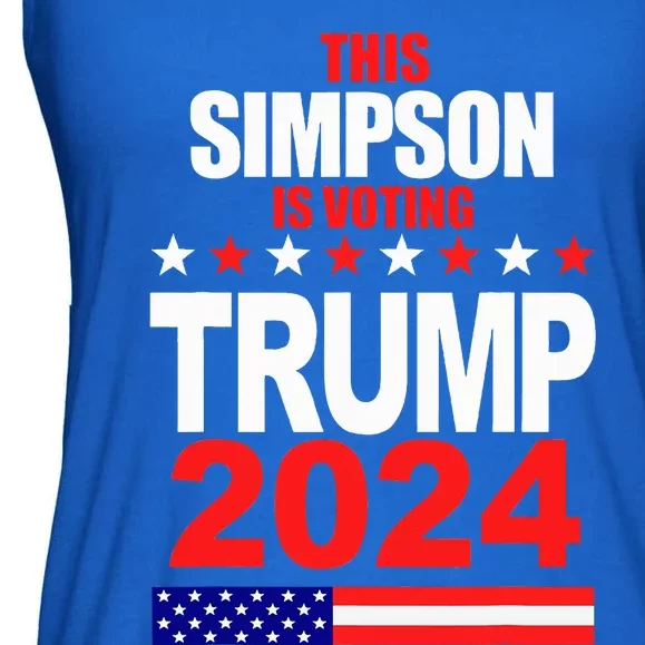 Trump 2024 Simpson Surname Family Voting Supporter Ladies Essential Flowy Tank