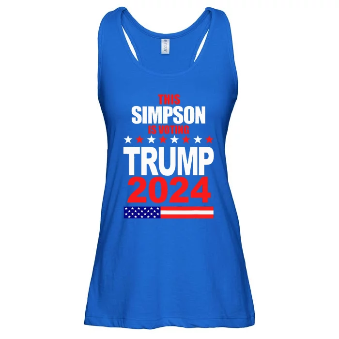 Trump 2024 Simpson Surname Family Voting Supporter Ladies Essential Flowy Tank