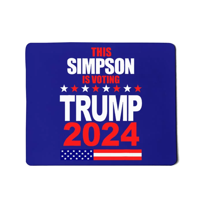 Trump 2024 Simpson Surname Family Voting Supporter Mousepad