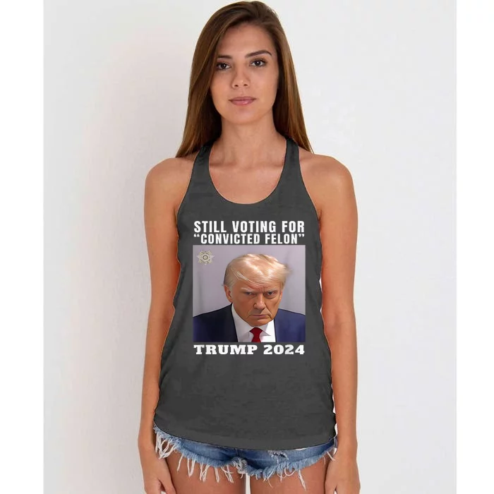 Trump 2024 Still Voting For Convicted Felon Women's Knotted Racerback Tank