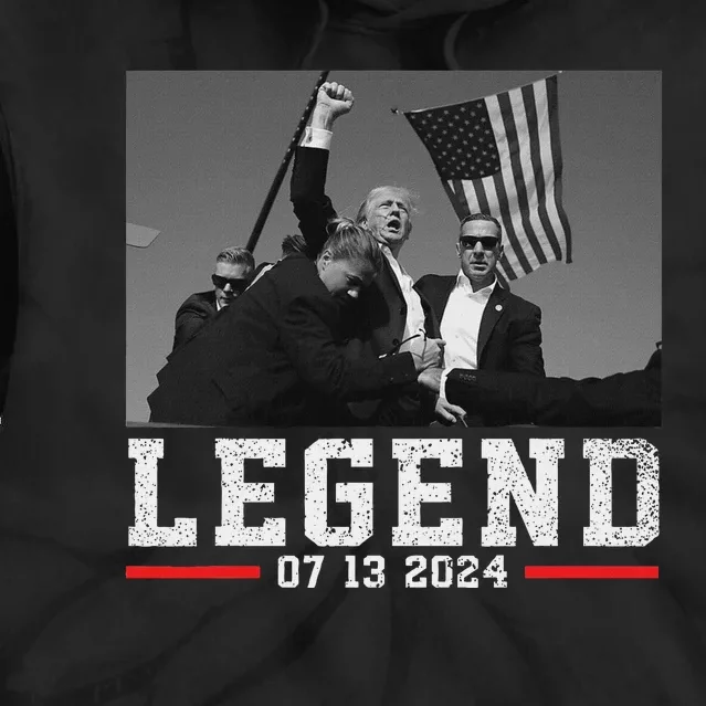 Trump 2024 Shooting President Bold Legend Design Tie Dye Hoodie