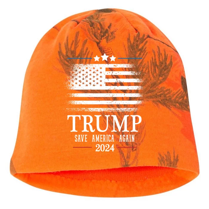 Trump 2024 Save America Again American Flag Gift Kati - Camo Knit Beanie