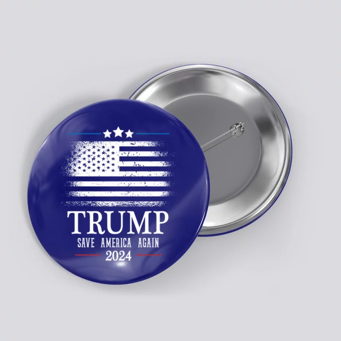 Trump 2024 Save America Again American Flag Gift Button