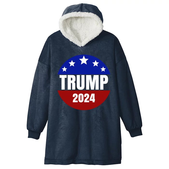 Trump 2024 Star Logo Hooded Wearable Blanket