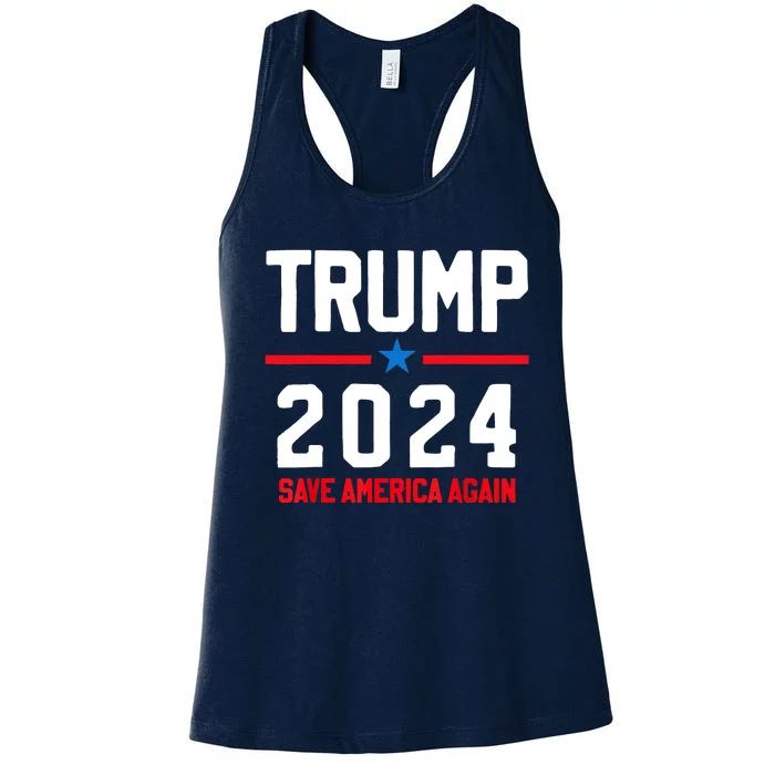 Trump 2024 Save America Again Pro Trump Women's Racerback Tank