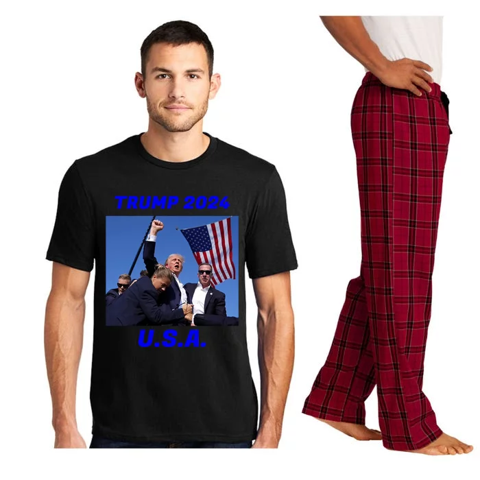 Trump 2024 Stay Strong Fist Pump Rally Secret Service Flag Pajama Set