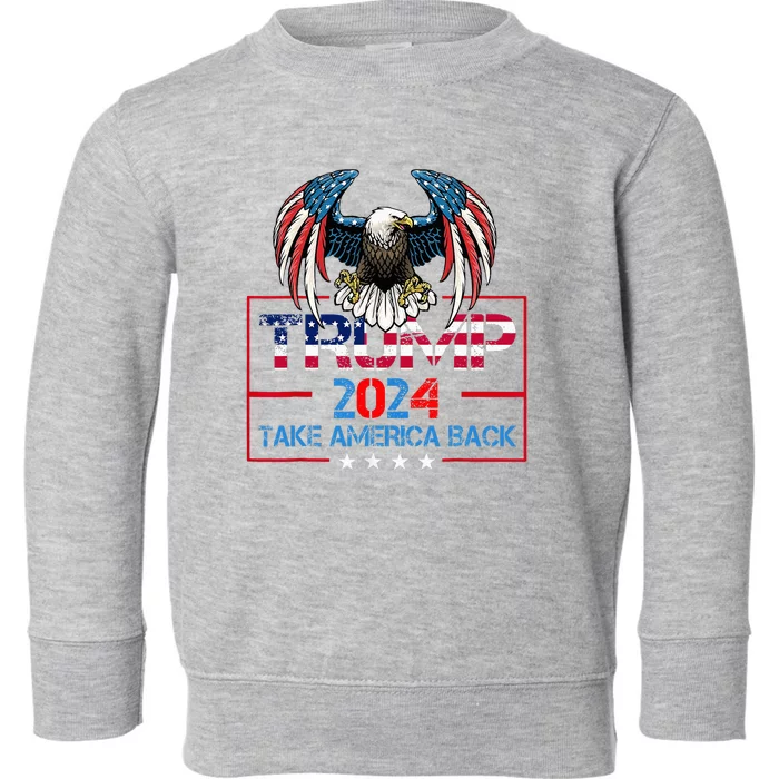 Trump 2024 Save America Again Usa Flag 2024 45 47 Toddler Sweatshirt