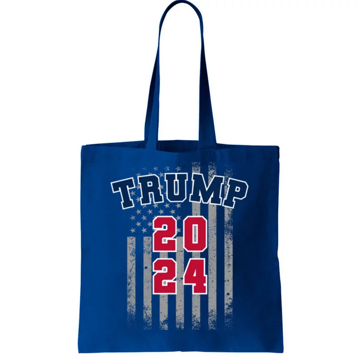 Trump 2024 Sports Font Usa Flag 4th Of July Maga Patriotic Great Gift Tote Bag