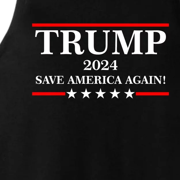 Trump 2024 Save America Again USA President Vote Ladies Tri-Blend Wicking Tank