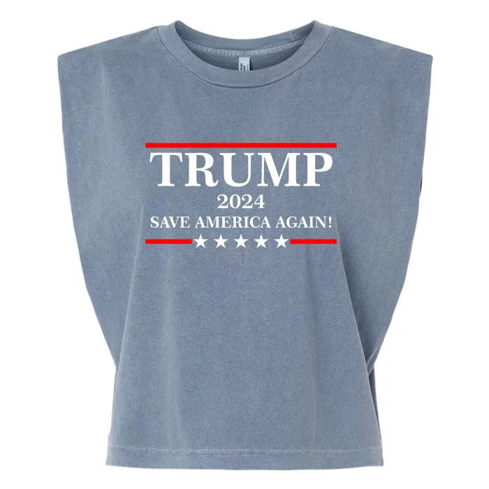 Trump 2024 Save America Again USA President Vote Garment-Dyed Women's Muscle Tee