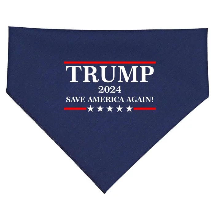 Trump 2024 Save America Again USA President Vote USA-Made Doggie Bandana