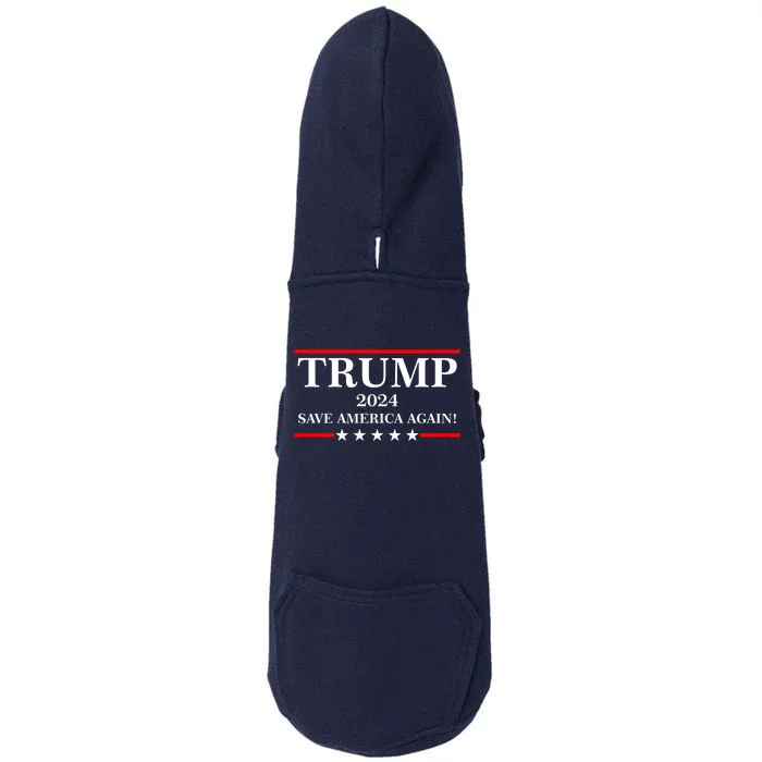 Trump 2024 Save America Again USA President Vote Doggie 3-End Fleece Hoodie