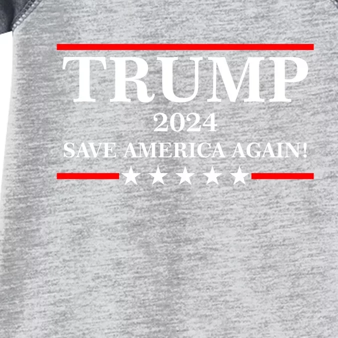 Trump 2024 Save America Again USA President Vote Infant Baby Jersey Bodysuit