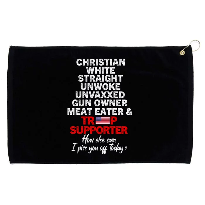 Trump 2024 Supporter Christian White Straight Unwoke Unvaxxed Grommeted Golf Towel