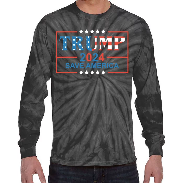 Trump 2024 Save America Tie-Dye Long Sleeve Shirt