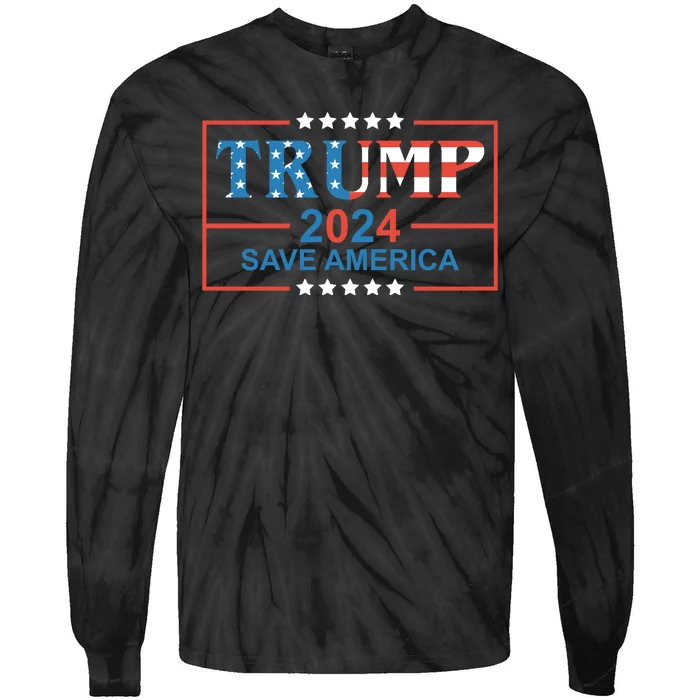 Trump 2024 Save America Tie-Dye Long Sleeve Shirt