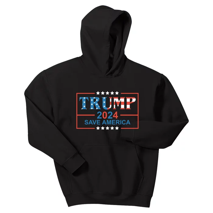 Trump 2024 Save America Kids Hoodie