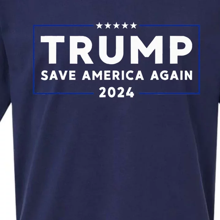 Trump 2024 Save America Again Trump Sueded Cloud Jersey T-Shirt