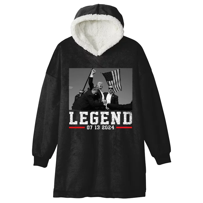 Trump 2024 Shooting President Legend Hooded Wearable Blanket