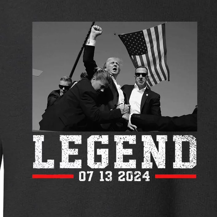 Trump 2024 Shooting President Legend Toddler Sweatshirt