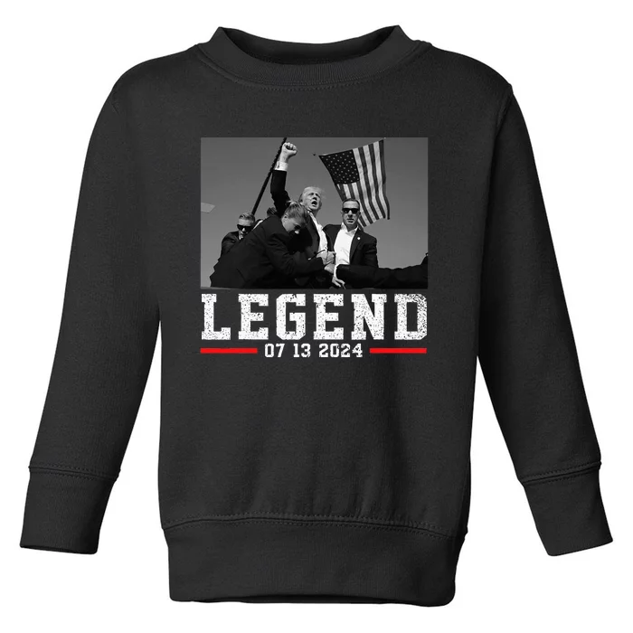 Trump 2024 Shooting President Legend Toddler Sweatshirt