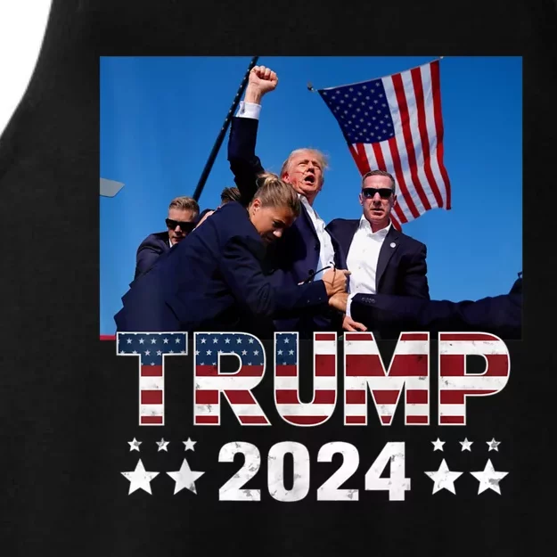 Trump 2024 Survived Shot At Election Rally Ladies Tri-Blend Wicking Tank