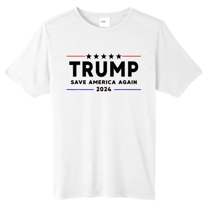 Trump 2024 Save America Again Vote Trump White ChromaSoft Performance T-Shirt