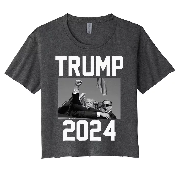 Trump 2024 Strong Fist Hand Us Vote Women's Crop Top Tee