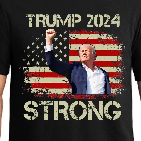 Trump 2024 Strong Fist Hand Us Vote Tank Top Pajama Set